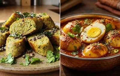 Doodhi Muthia with Egg Curry