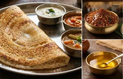 Dosa with Idli Podi and Ghee