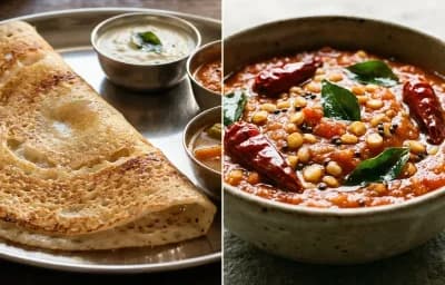 Dosa with Tomato Chutney