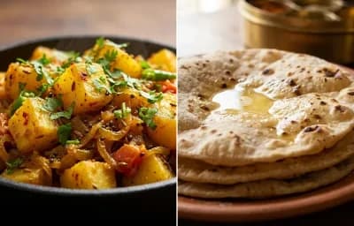 Dry Aloo Sabzi with Roti