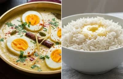 Duck Egg Korma with Sada Bhaat