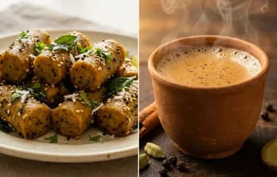 Dudhi Muthia with Masala Chai