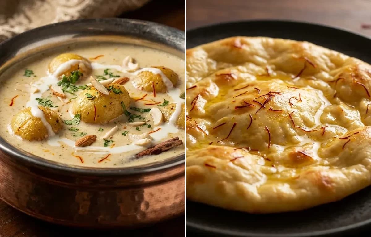 Dum Aloo Lakhnavi with Saffron Sheermal