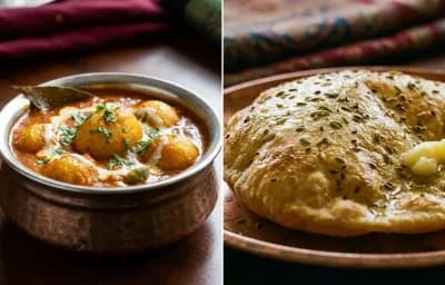 Dum Aloo with Kashmiri Roti