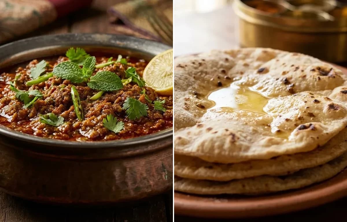 Dum ka Keema with Roti