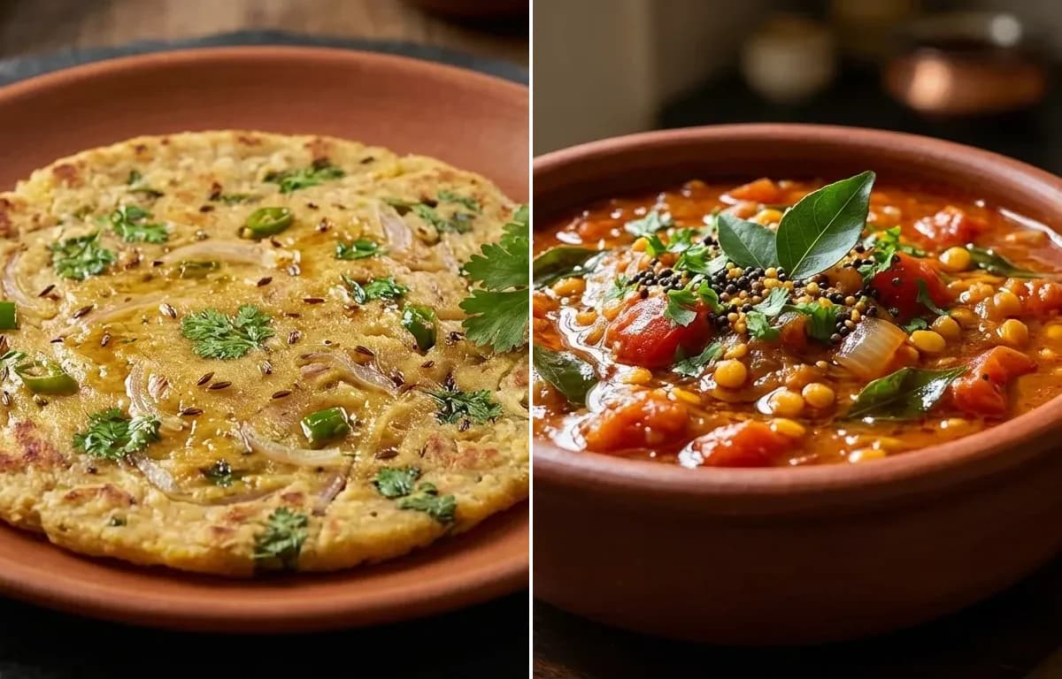 Egg Akki Roti with Tomato Gojju