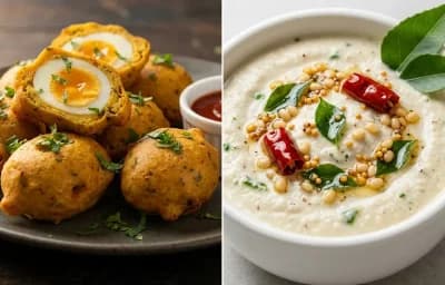Egg Bajji with Coconut Chutney