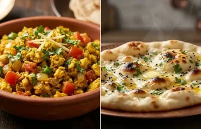 Egg Bhurji with Butter Naan