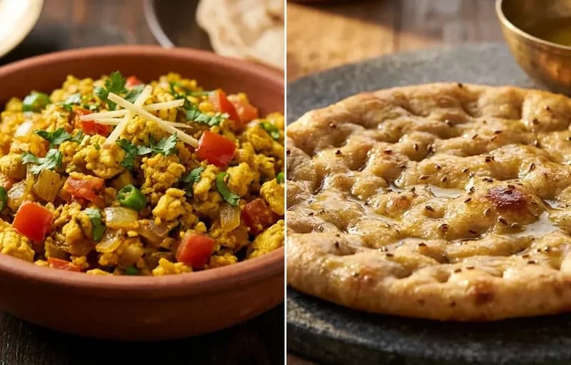 Egg Bhurji with Khoba Roti