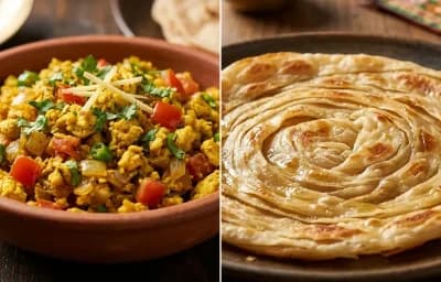 Egg Bhurji with Laccha Paratha
