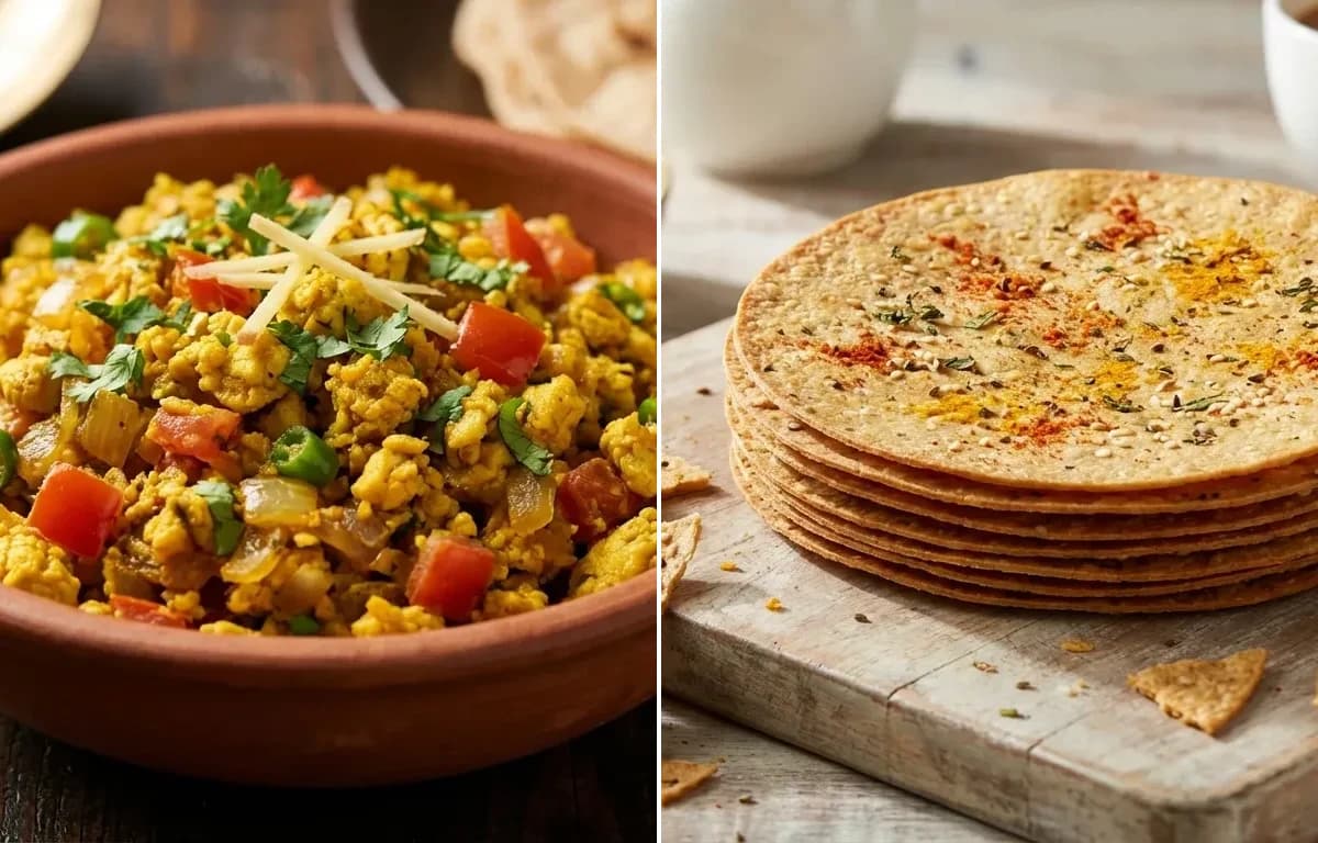 Egg Bhurji with Masala Khakhra