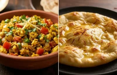 Egg Bhurji with Saffron Sheermal
