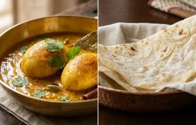 Egg Chaap with Roomali Roti