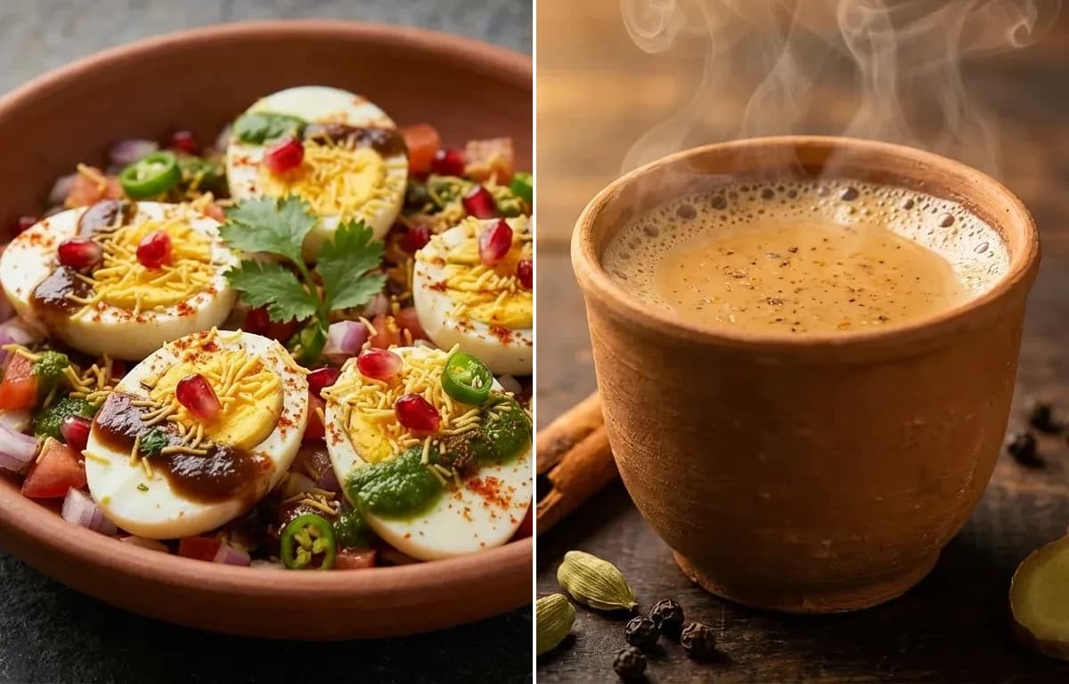 Egg Chaat with Masala Chai