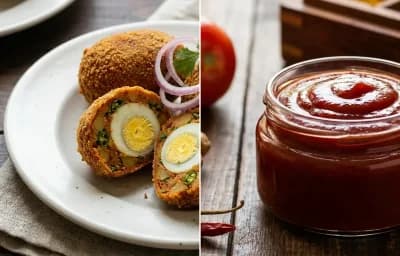 Egg Chop with Tomato Ketchup