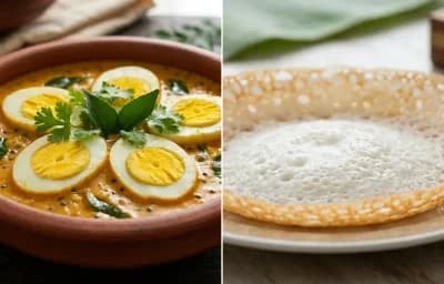 Egg Curry with Coconut Milk with Kerala Appam