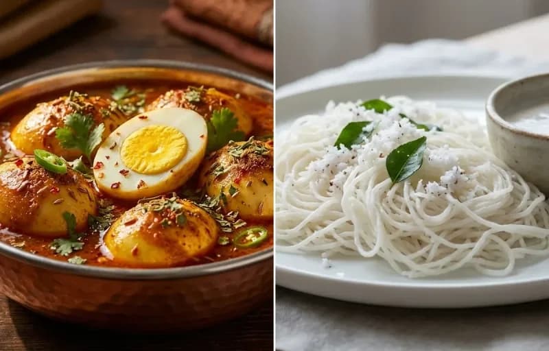 Egg Curry with Idiyappam
