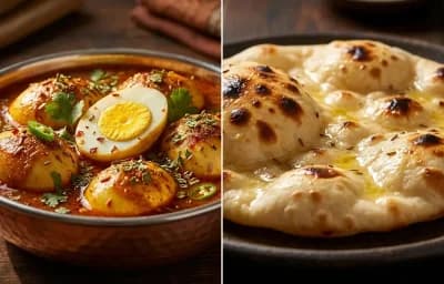 Egg Curry with Khamiri Roti