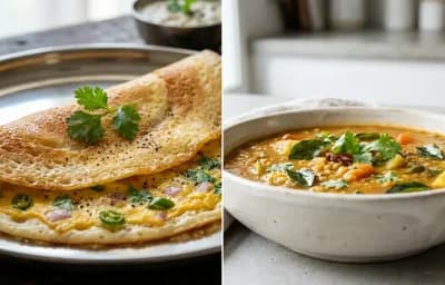 Egg Dosa + Sambar