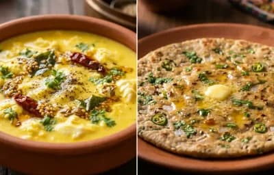 Egg Drop Kadhi with Bejar ki Roti