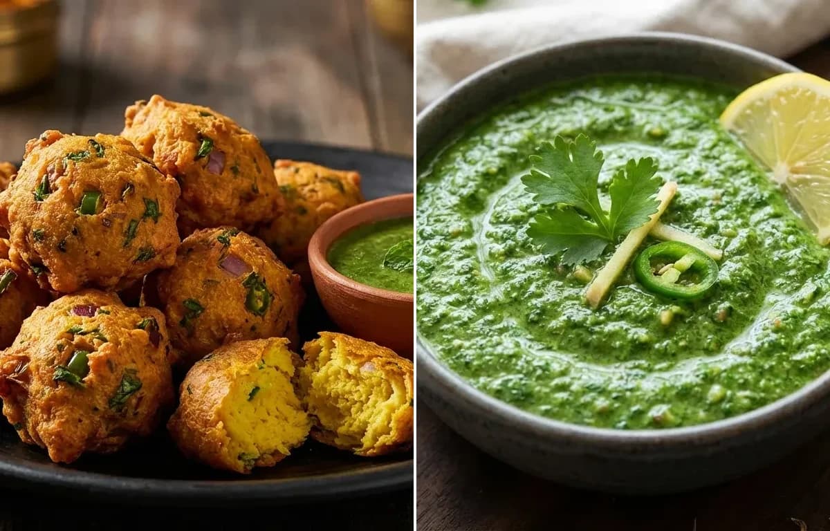 Egg Fritters with Dhania Chutney