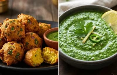 Egg Fritters with Dhania Chutney