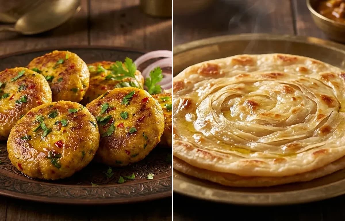 Egg Galouti Kabab with Ulte Tawe ka Paratha