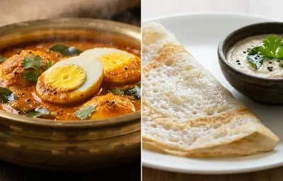 Egg Gassi with Neer Dosa