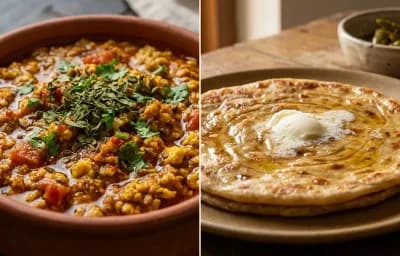 Egg Keema Masala with Paratha