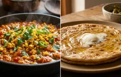 Egg Kheema with Paratha