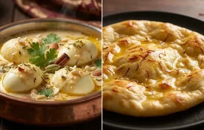 Egg Korma with Saffron Sheermal