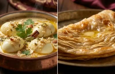 Egg Korma with Warqi Paratha