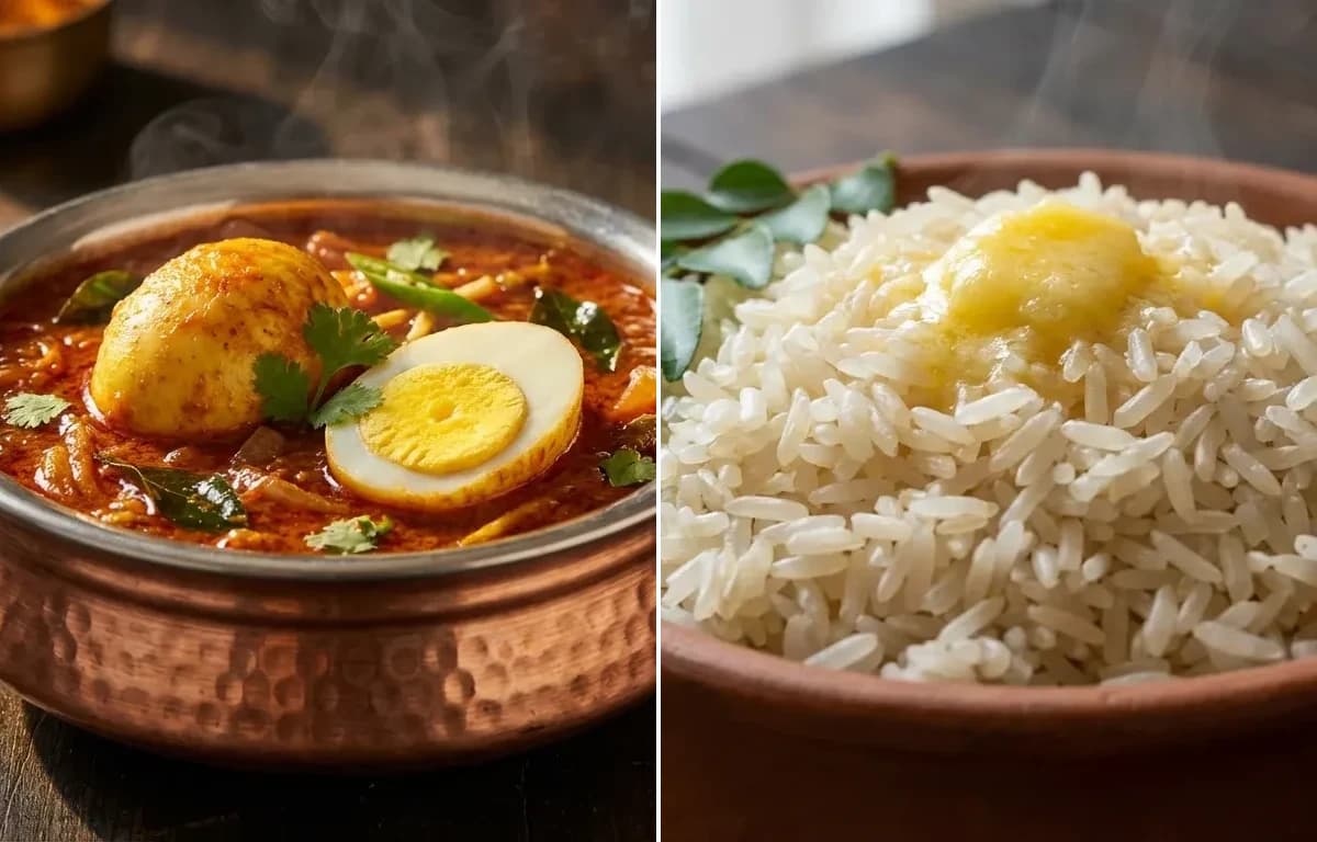 Egg Masala with Ukda Tandul