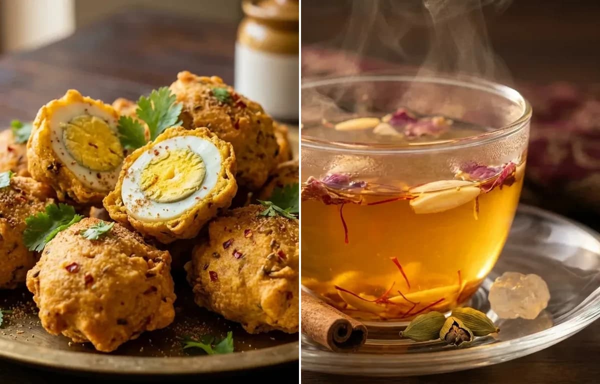 Egg Pakora with Kahwa