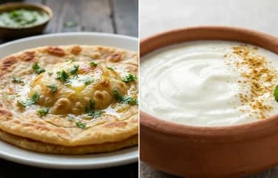 Egg Paratha with Dahi
