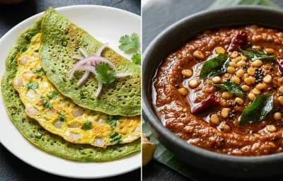 Egg Pesarattu with Ginger Chutney