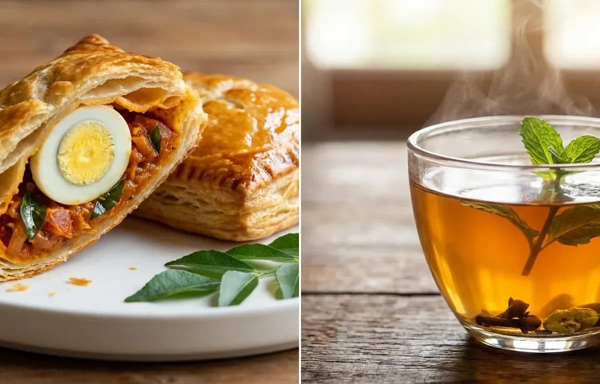Egg Puffs with Sulaimani Chai