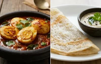 Egg Pulimunchi with Neer Dosa