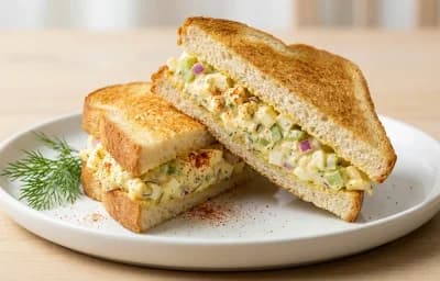 Egg Salad Sandwich with Avocado Toast With Soft Egg