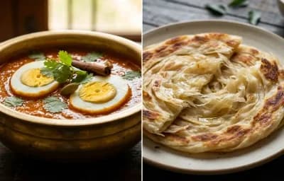 Egg Salna with Parotta