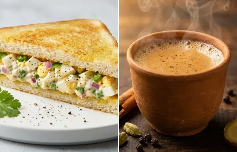 Egg Sandwich with Masala Chai
