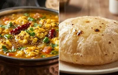 Egg Tadka with Phulka