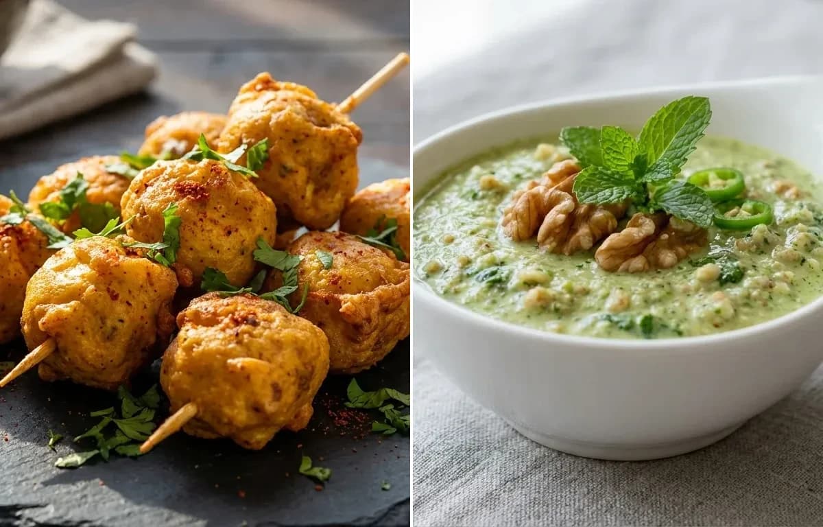 Egg Tujji with Walnut Chutney