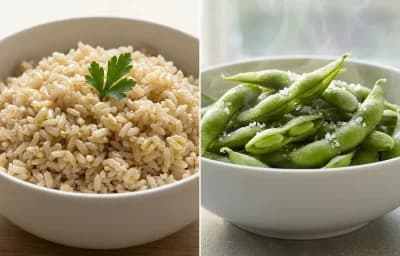 Egg White Stir-fry with Brown Rice and Edamame