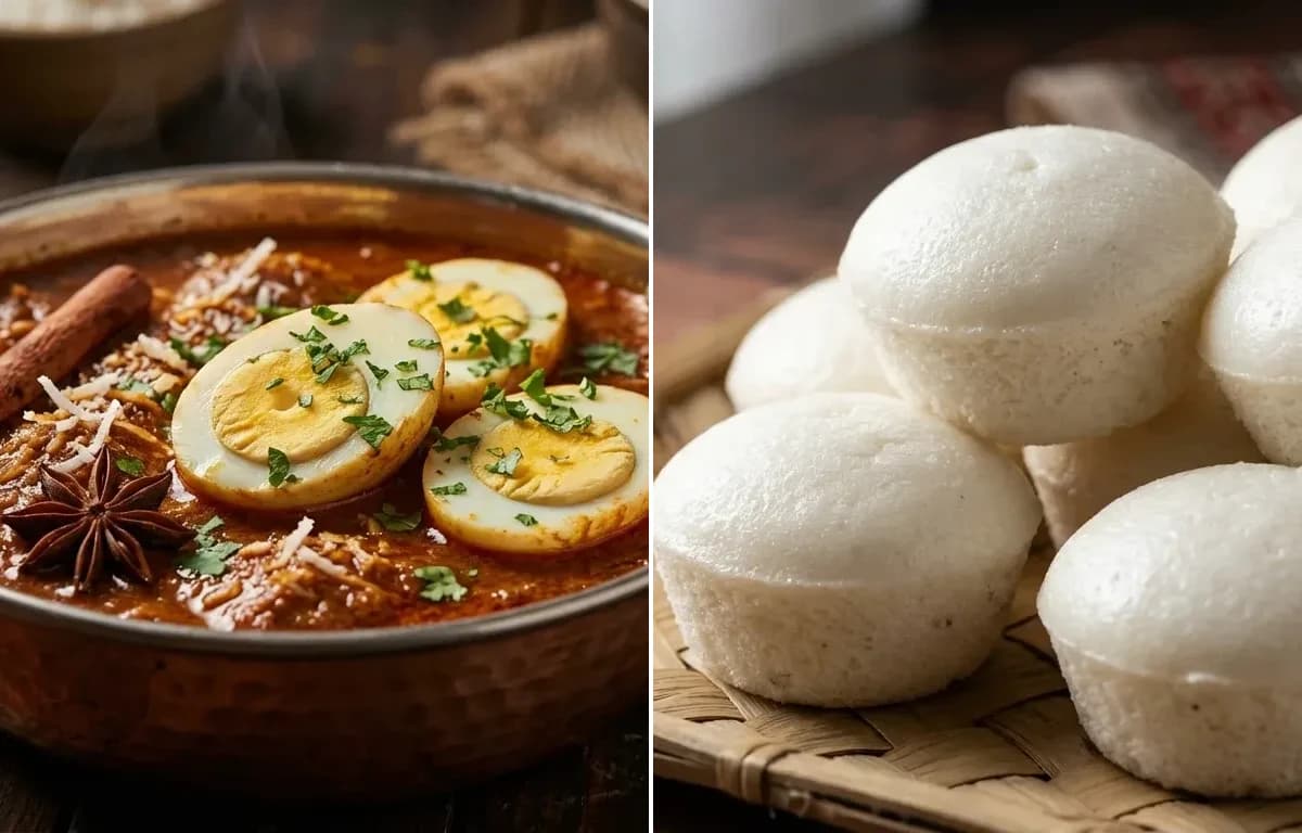 Egg Xacuti with Goan Sannas