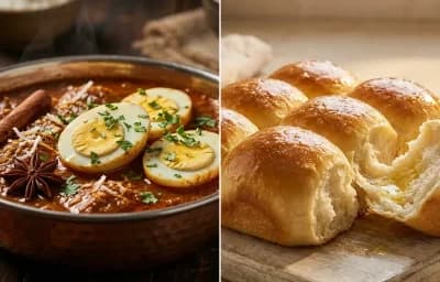 Egg Xacuti with Ladi Pav