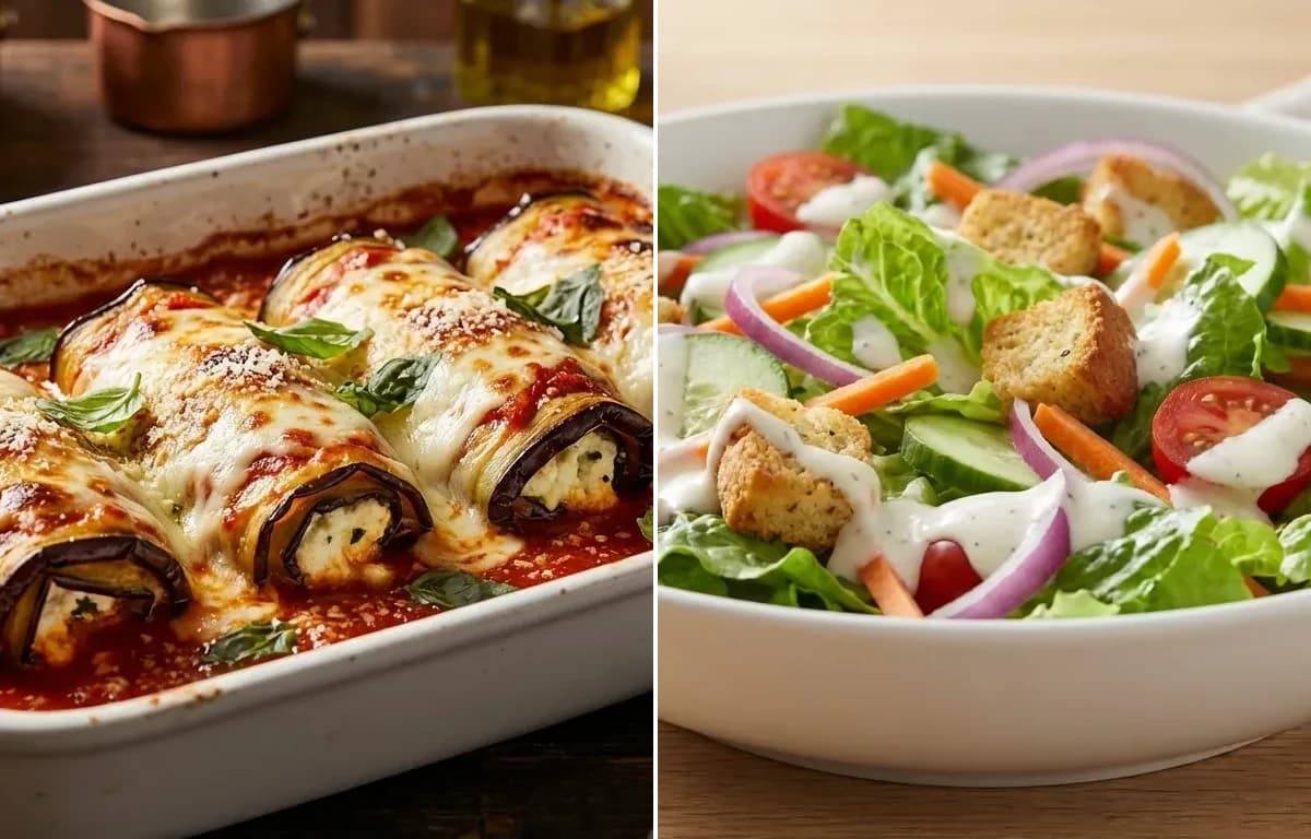 Eggplant Rollatini with Side Salad