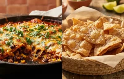 Enchilada Skillet with Tortilla Chips
