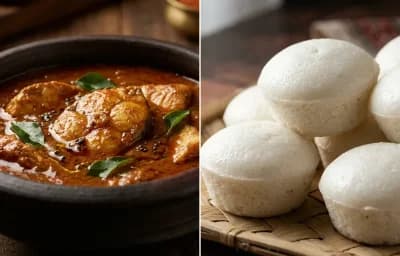 Fish Pulimunchi with Goan Sannas