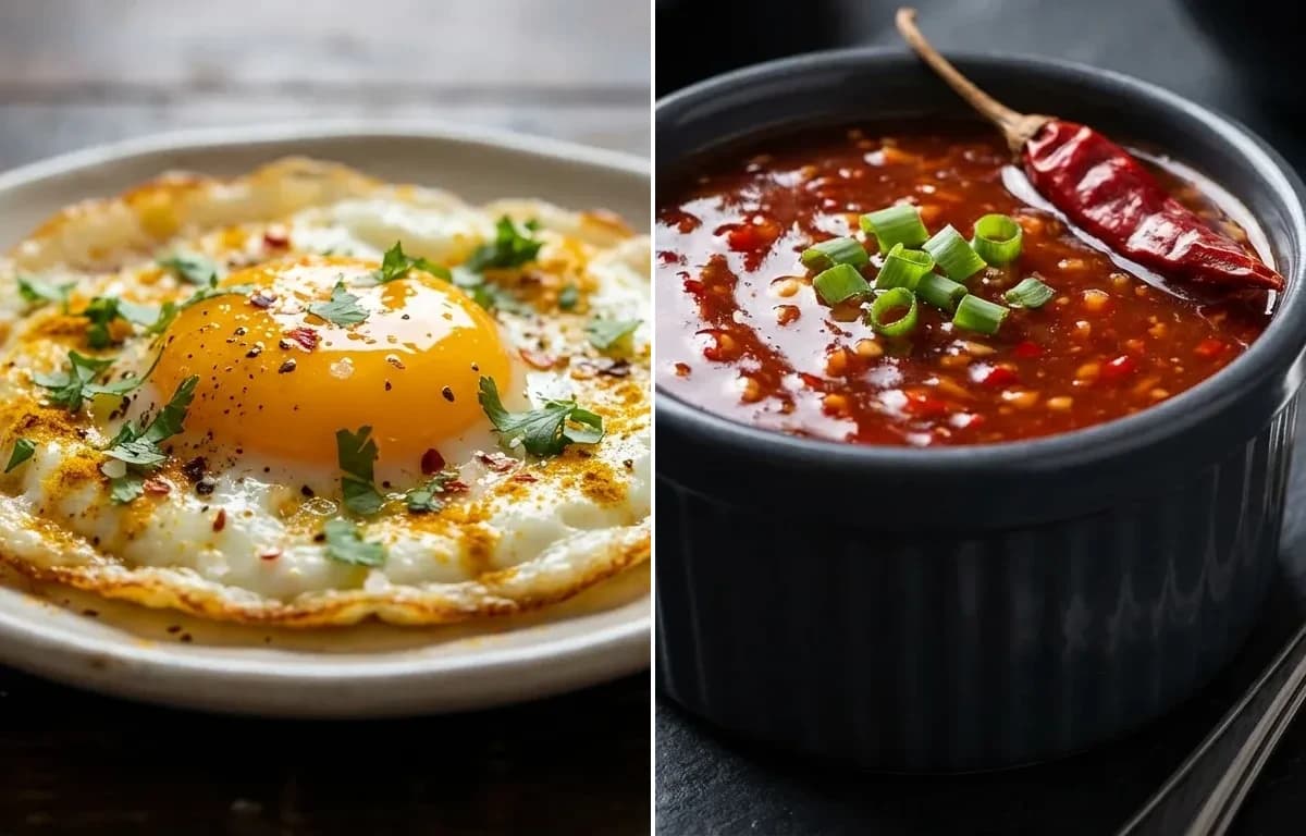 Fried Egg with Hot Garlic Sauce